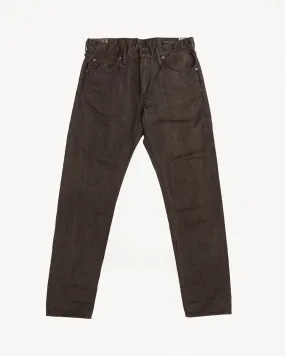 1852S - "Amami Dorozome" Relaxed Tapered Mud Dyed Eastern Jeans - Dark Brown