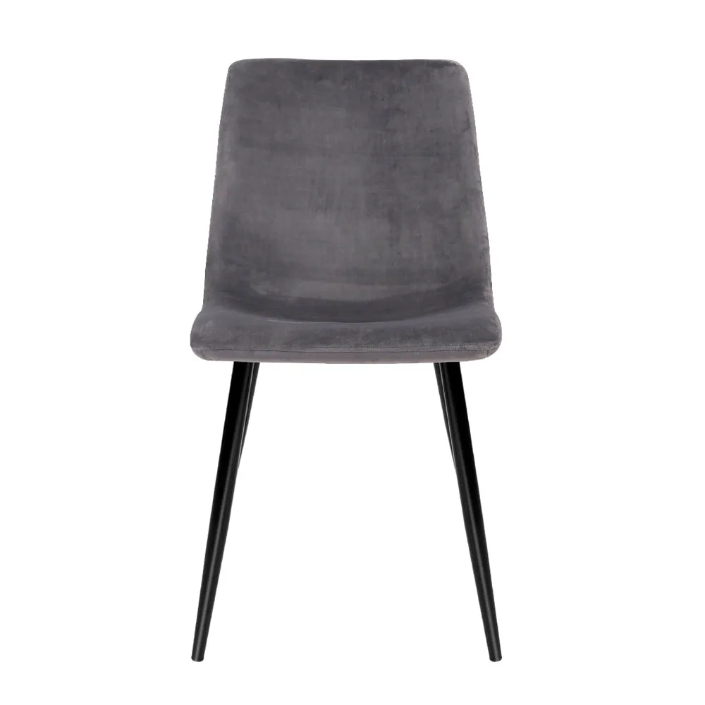 4x Dining Chairs Soft Velvet Set Of Chair Modern Seat Cafe Home- Grey