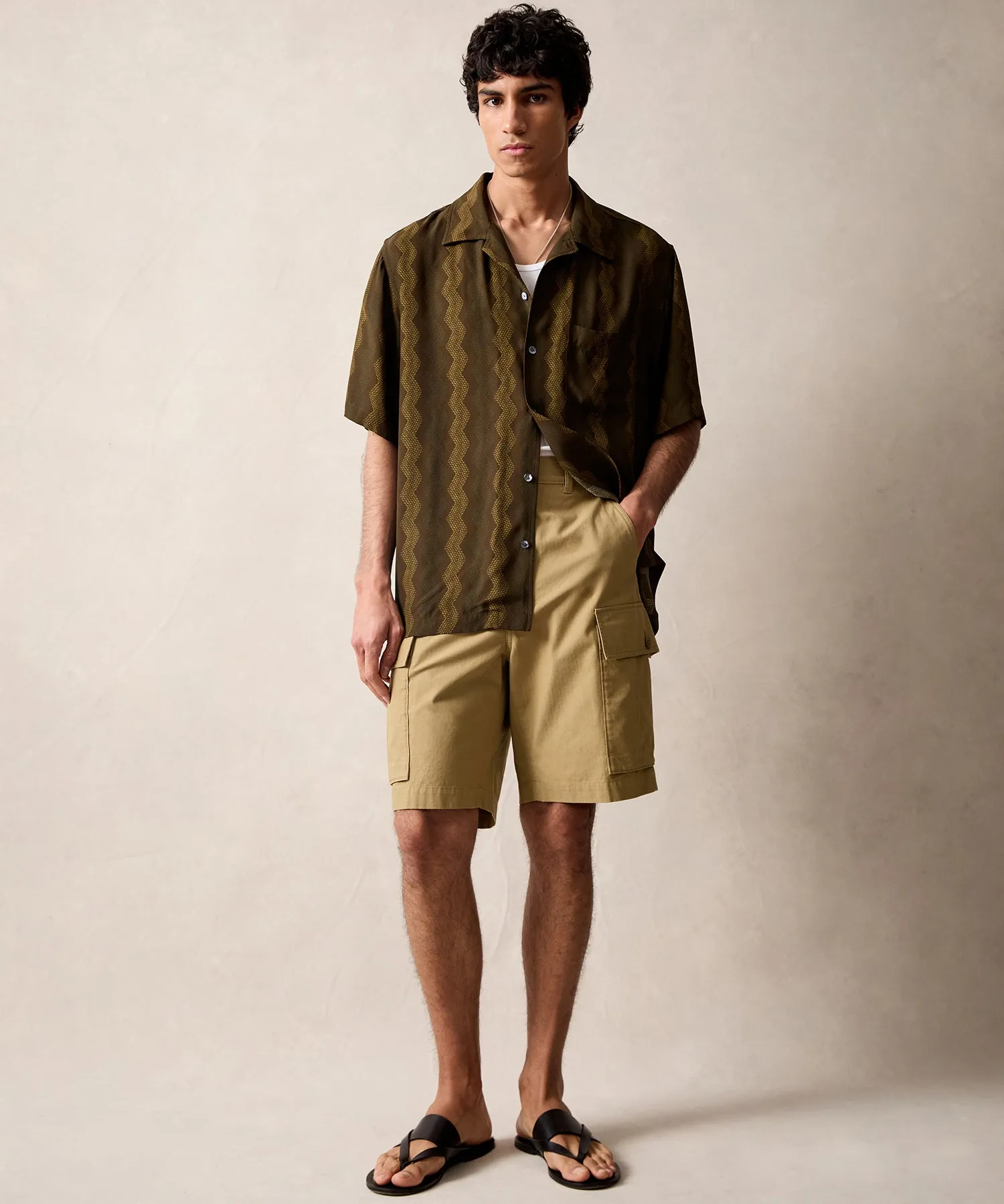 9" Japanese Ripstop Cargo Short in Khaki