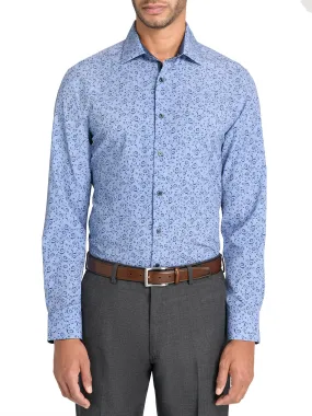 Abstract Floral Performance Dress Shirt