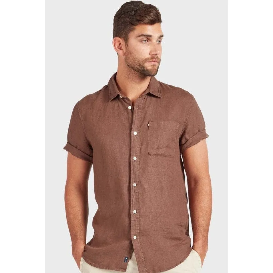 Academy Brand Men's Hampton Linen Short Sleeve Shirt - Bison