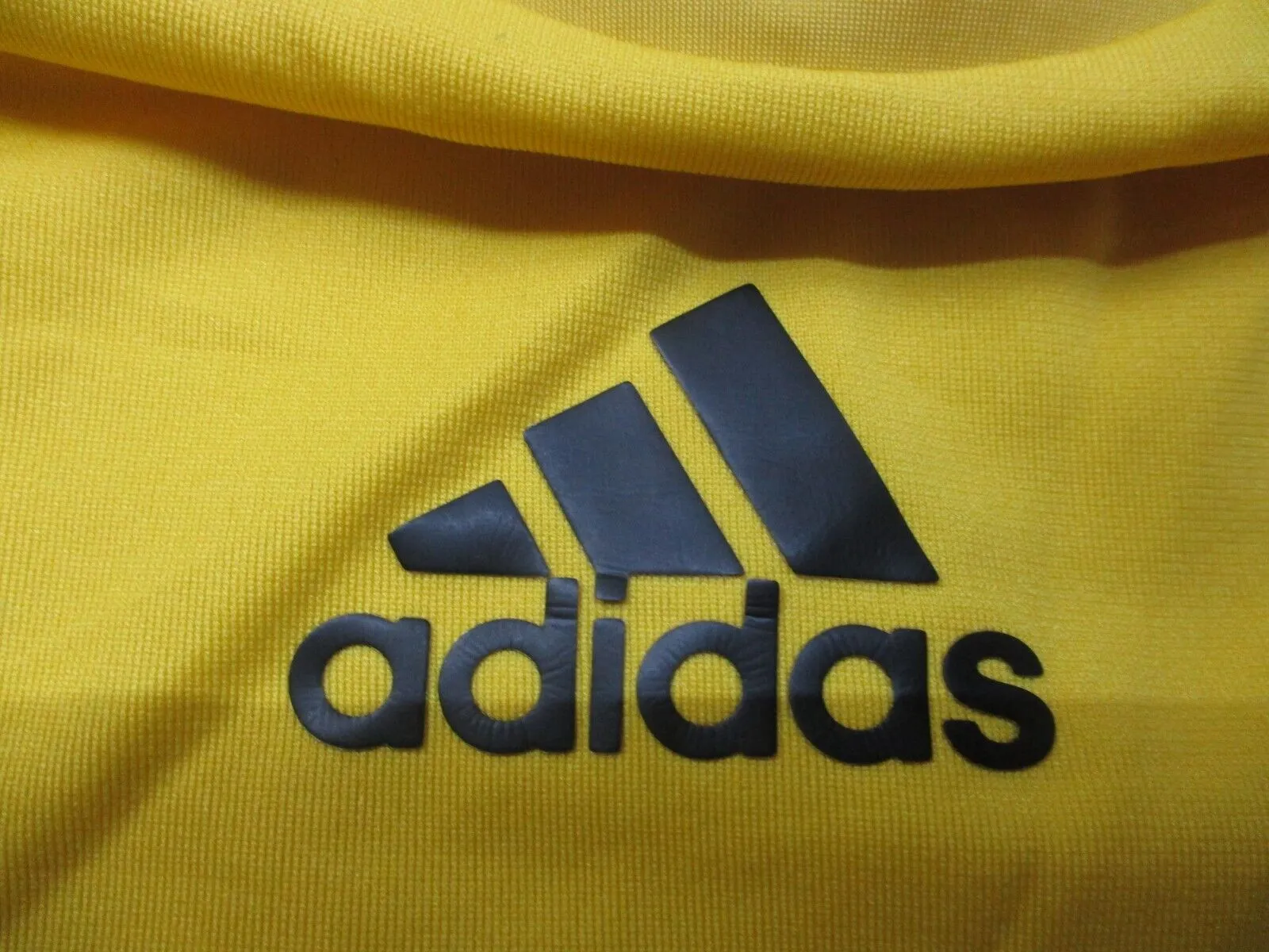 Adidas 3 Striped Sports T-Shirt Men's Size 12 Yellow Long Sleeves ClimAcool