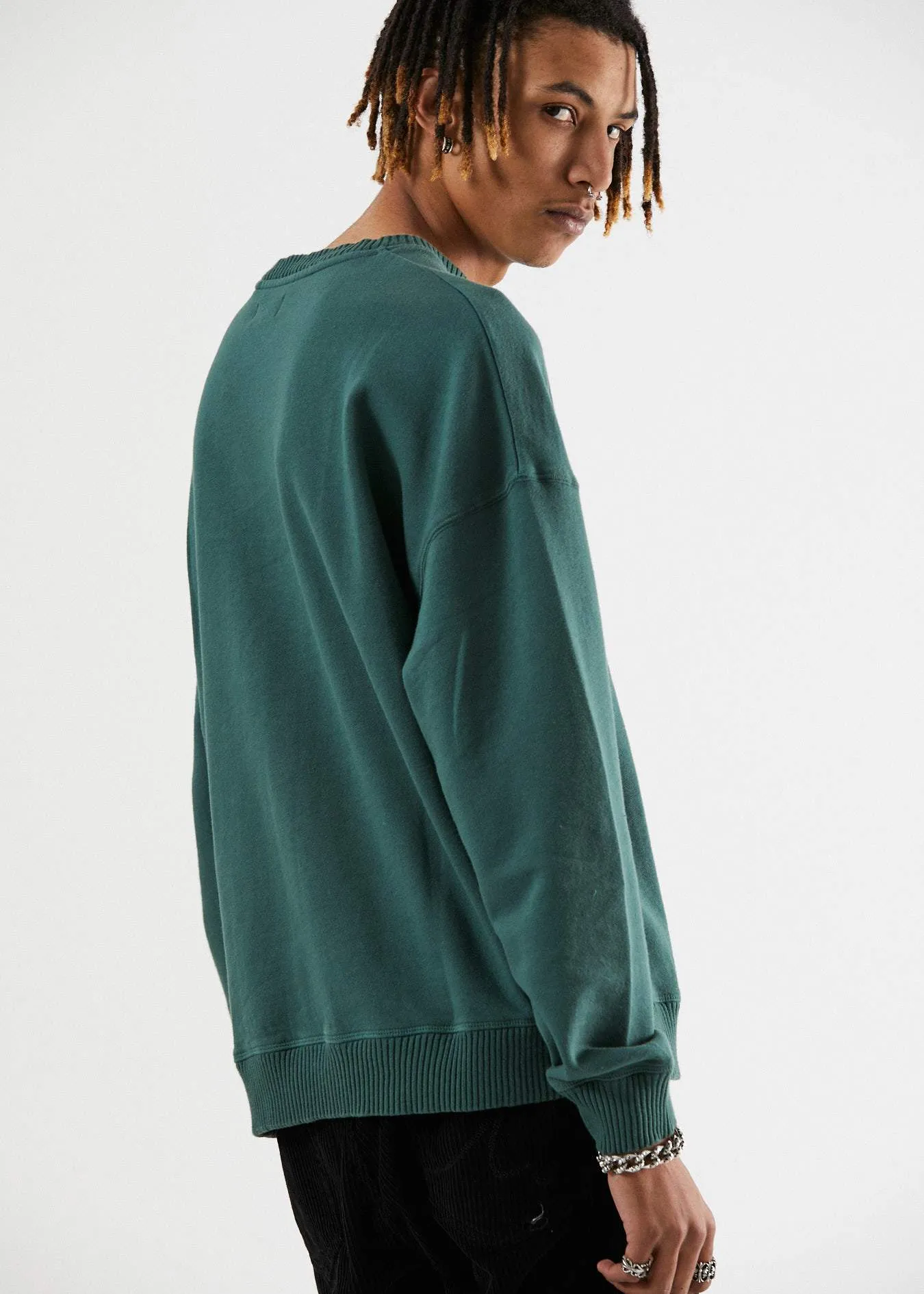 Afends Mens Kicked Out - Relaxed Crew Neck - Bottle