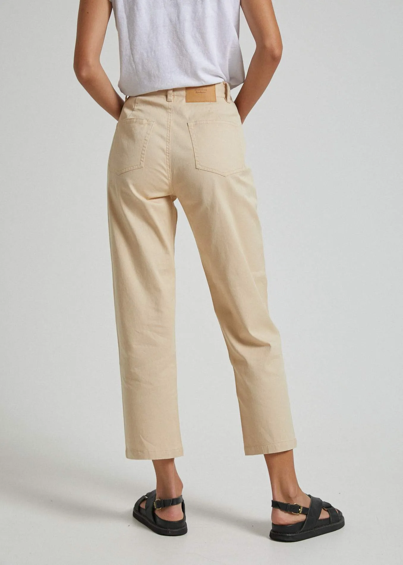 Afends Womens Shelby - Hemp High Waist Wide Leg Pants - Dirty Beige