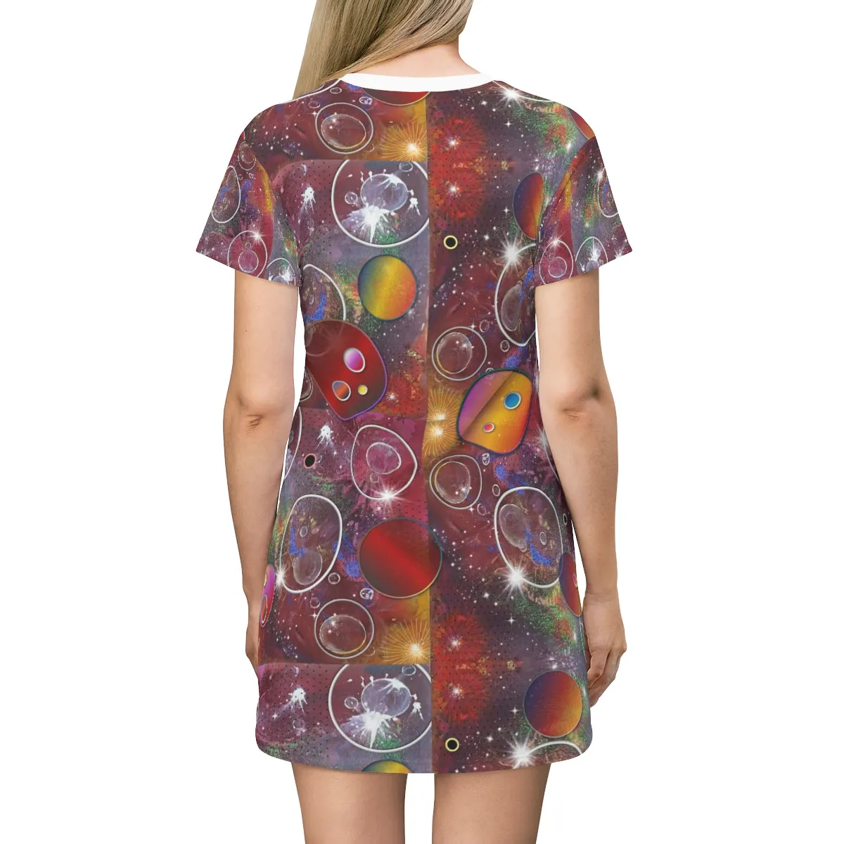 All Over Print T-Shirt Dress GALAXY