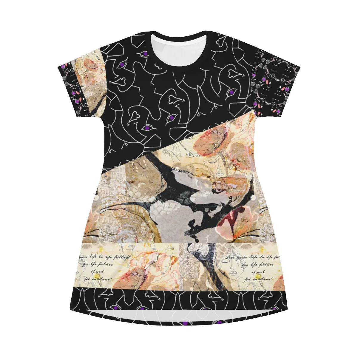 All Over Print T-Shirt Dress LIVE LIFE