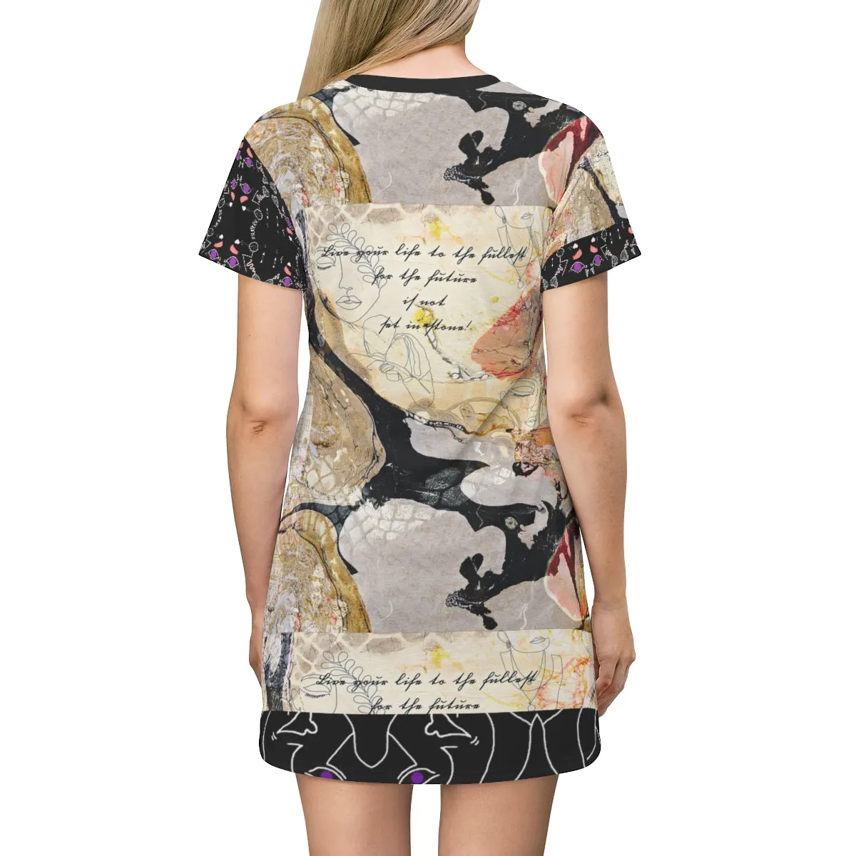 All Over Print T-Shirt Dress LIVE LIFE