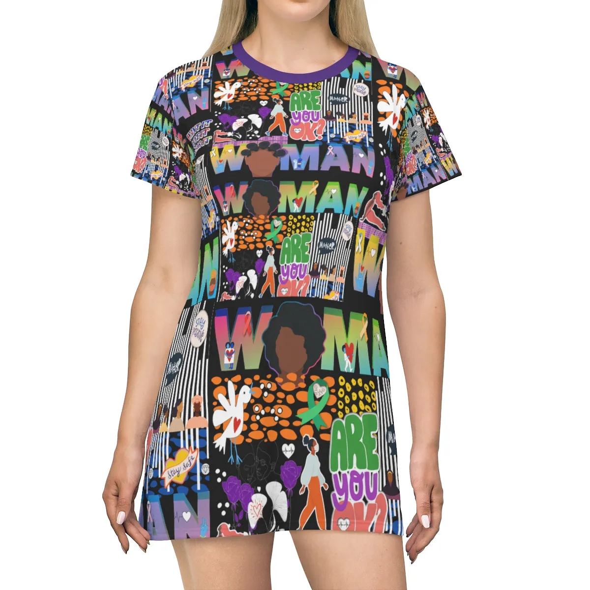 All Over Print T-Shirt Dress WOMAN