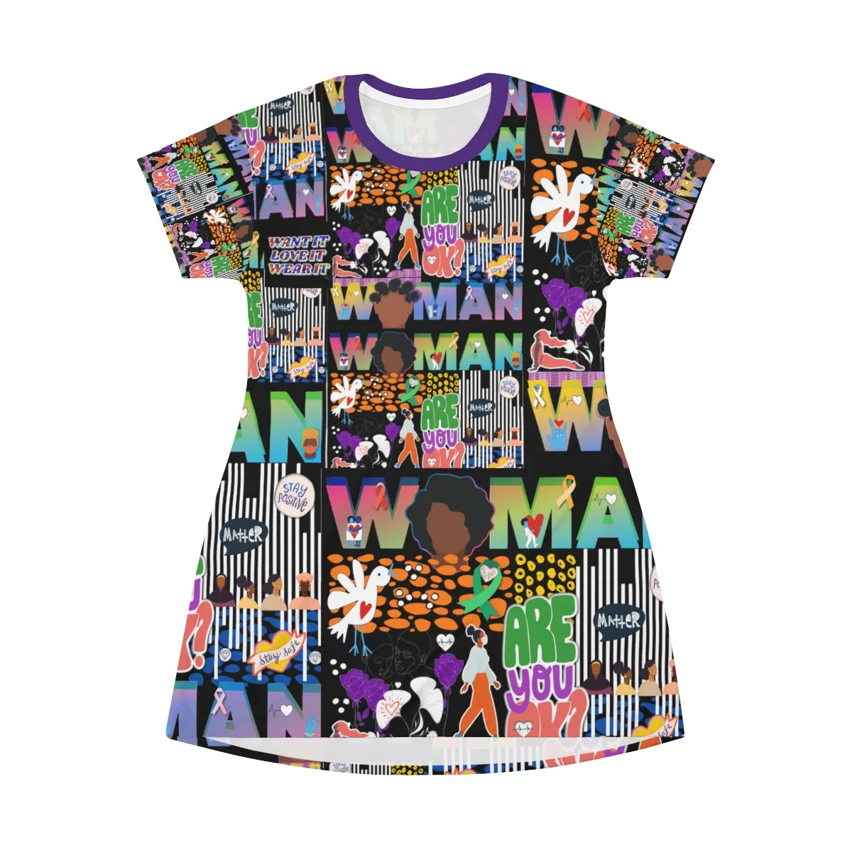 All Over Print T-Shirt Dress WOMAN