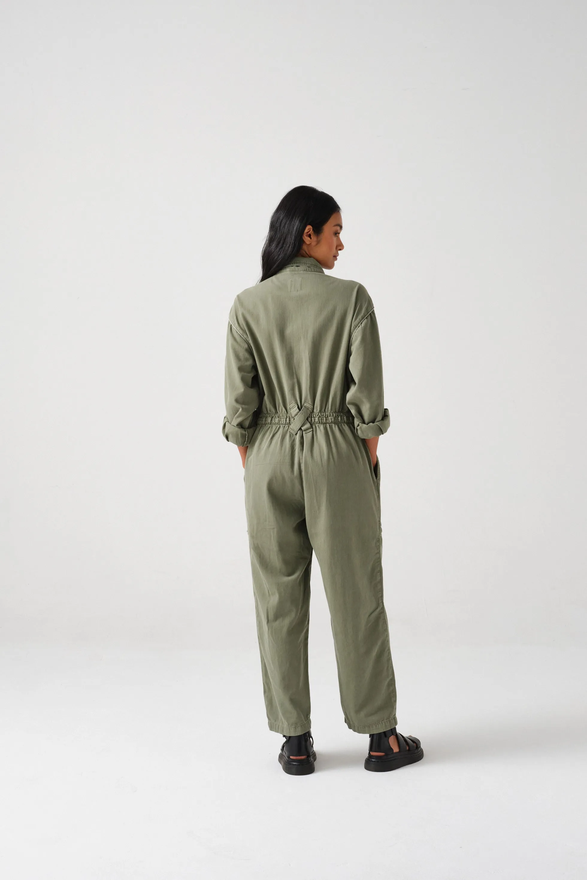 Amelia All in One in Moss Denim