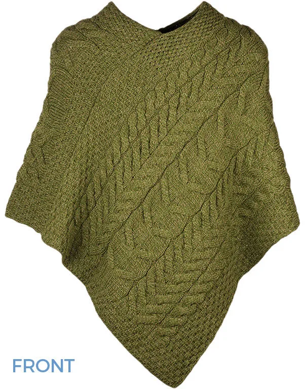 Aran Merino Wool Knit Poncho