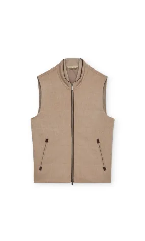 ARENA TRAVEL VEST WITH KNIT SIDES - BROWN SUGAR