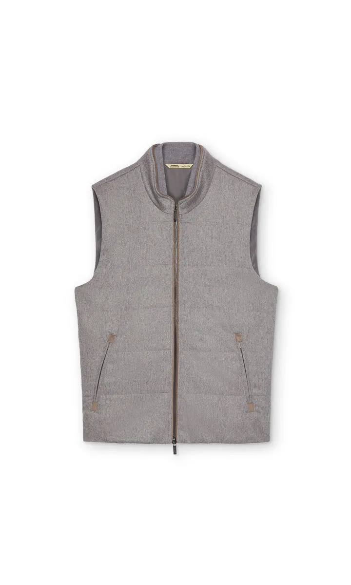 ARENA TRAVEL VEST WITH KNIT SIDES - MEDIUM LIGHT GREY