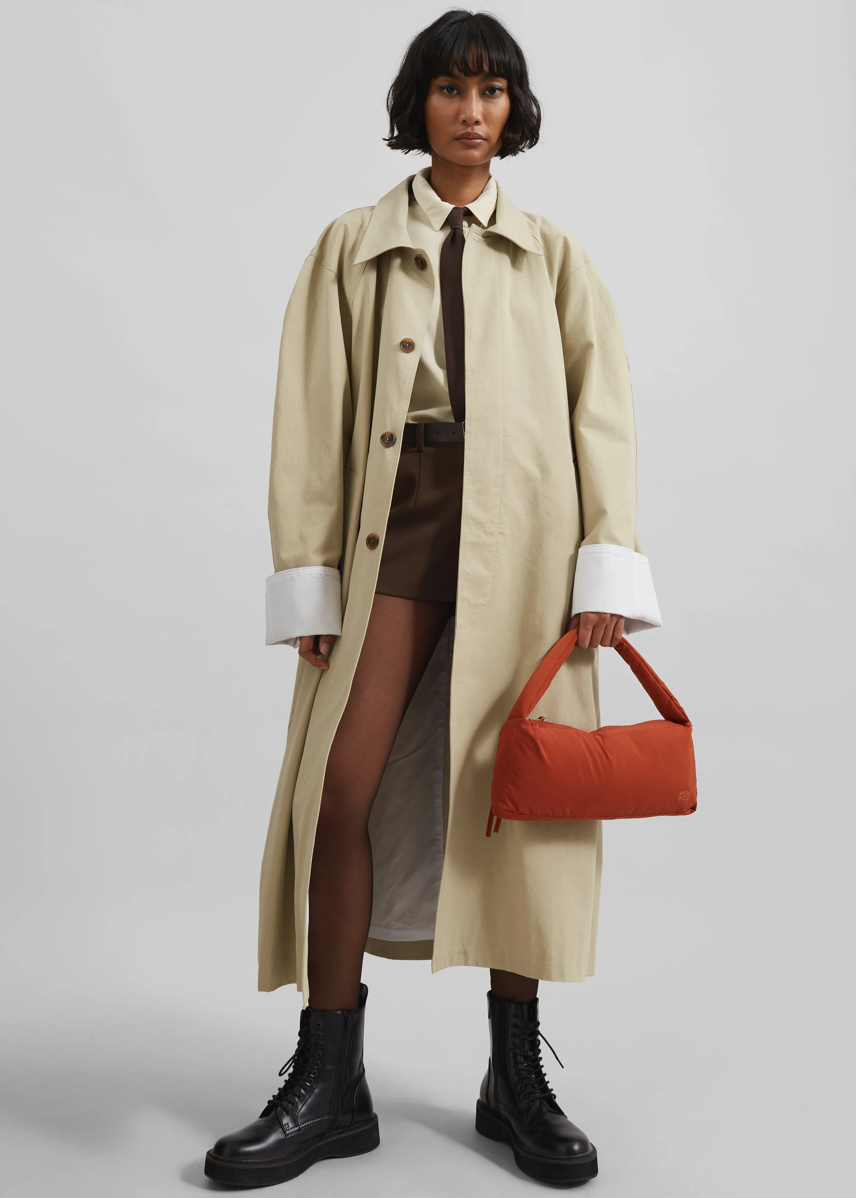 Arlise Oversized Trench Coat - Beige