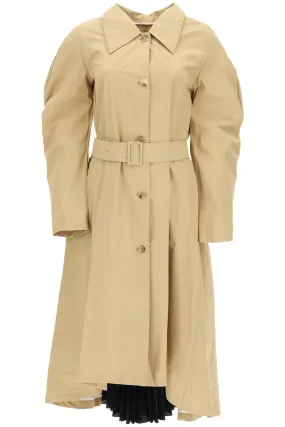 A.W.A.K.E. Mode Belted Puff-Sleeve Trench Coat