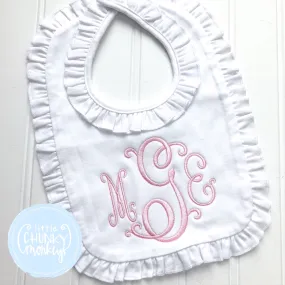 Baby Ruffle Bib with Monogram