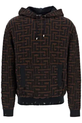 Balmain monogram knit hoodie