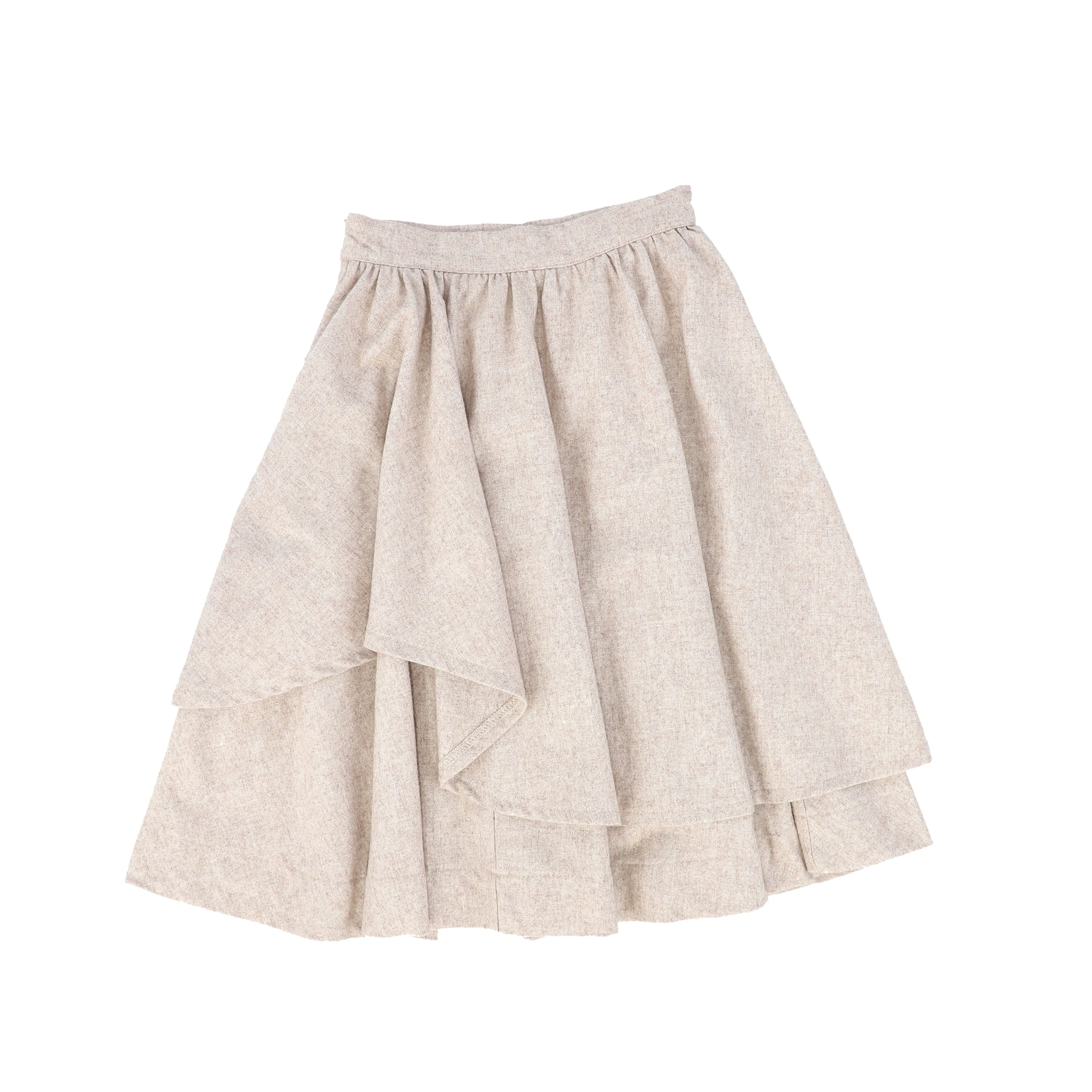 Bamboo Oatmeal Wool Layered Skirt