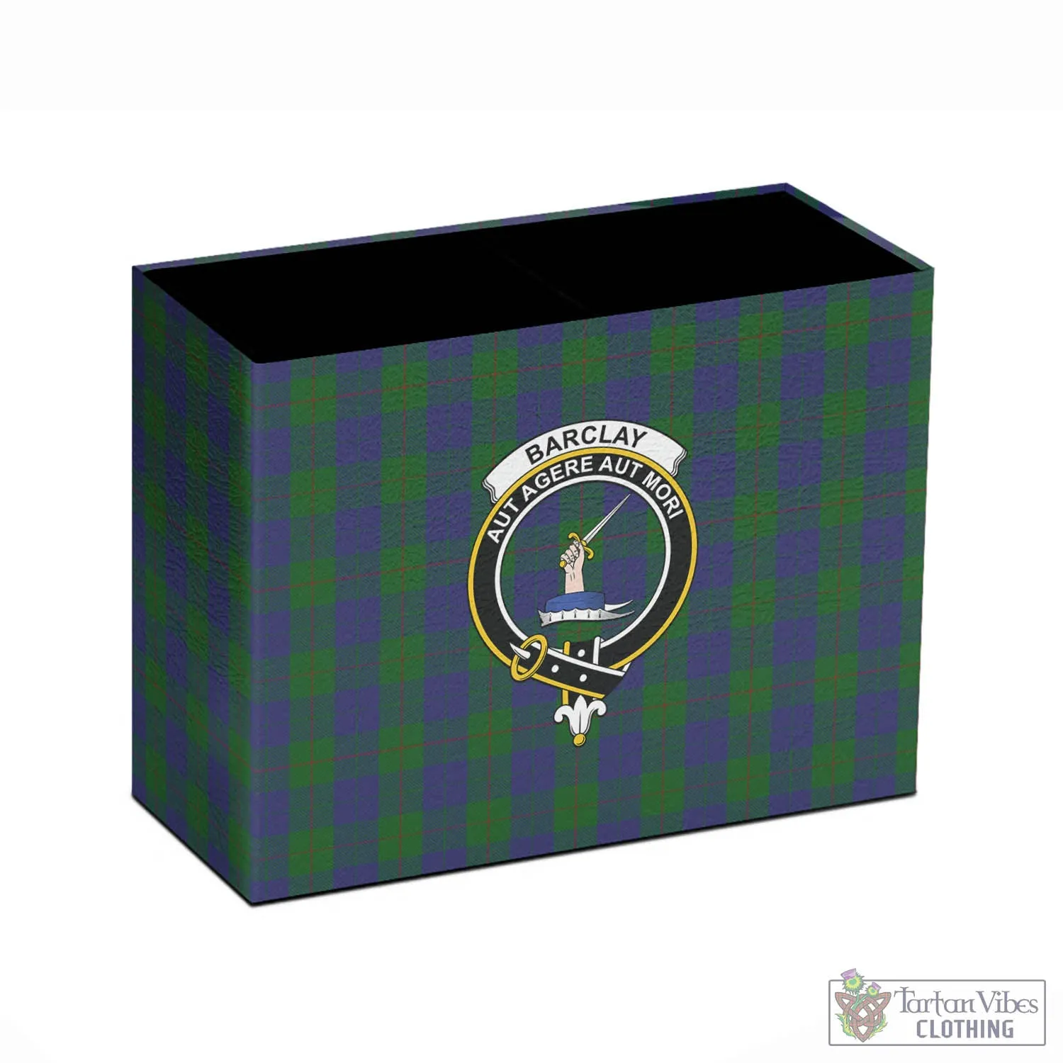 Barclay Tartan Pen Holder with Family Crest