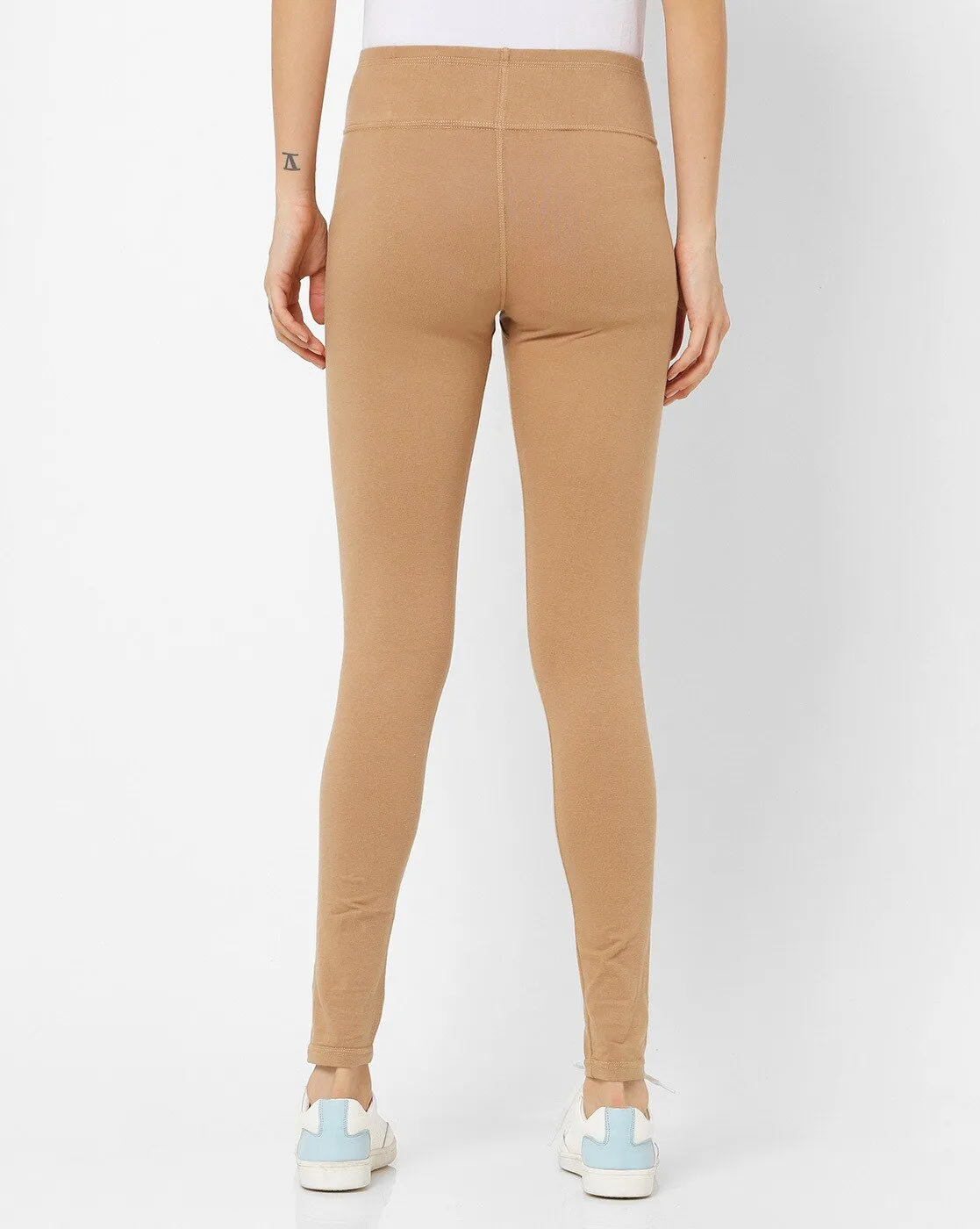 Beige Ankle length leggings