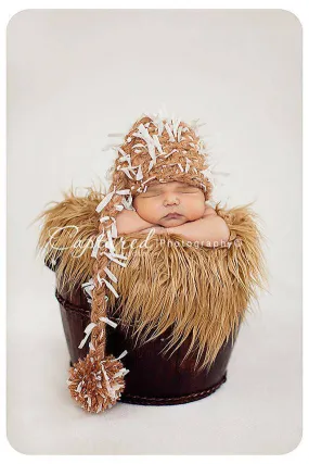 Beige Pixie Elf Newborn Hat