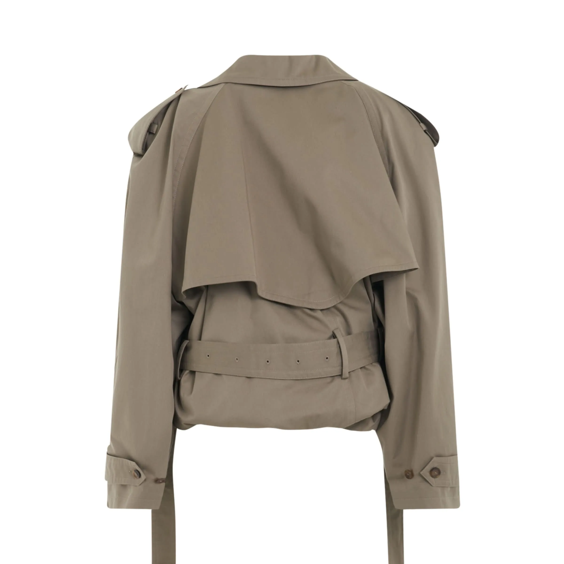 Belted Waist Trench Coat in Sand Beige