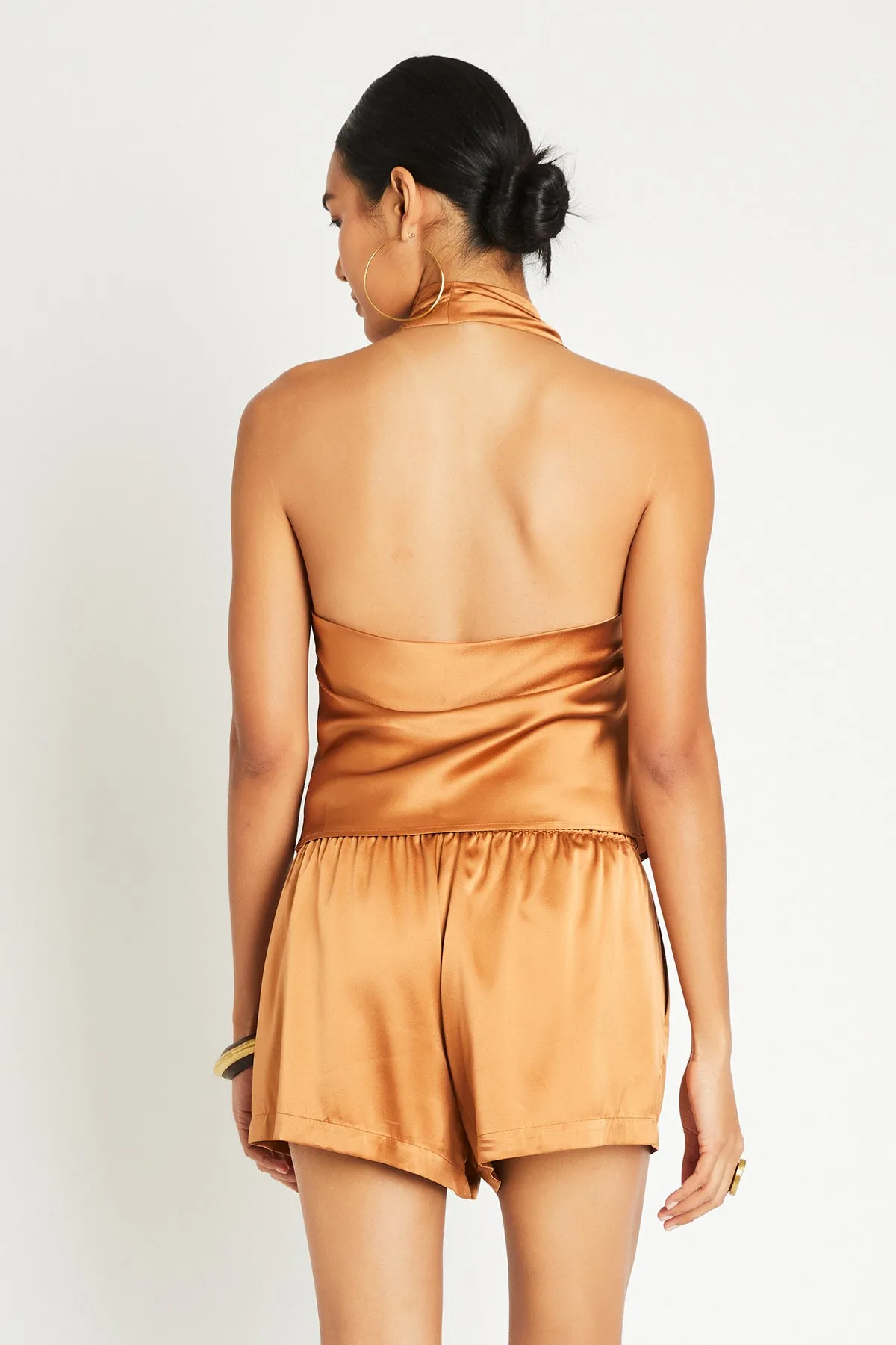   Beryll Awar Silk Shorts | Copper