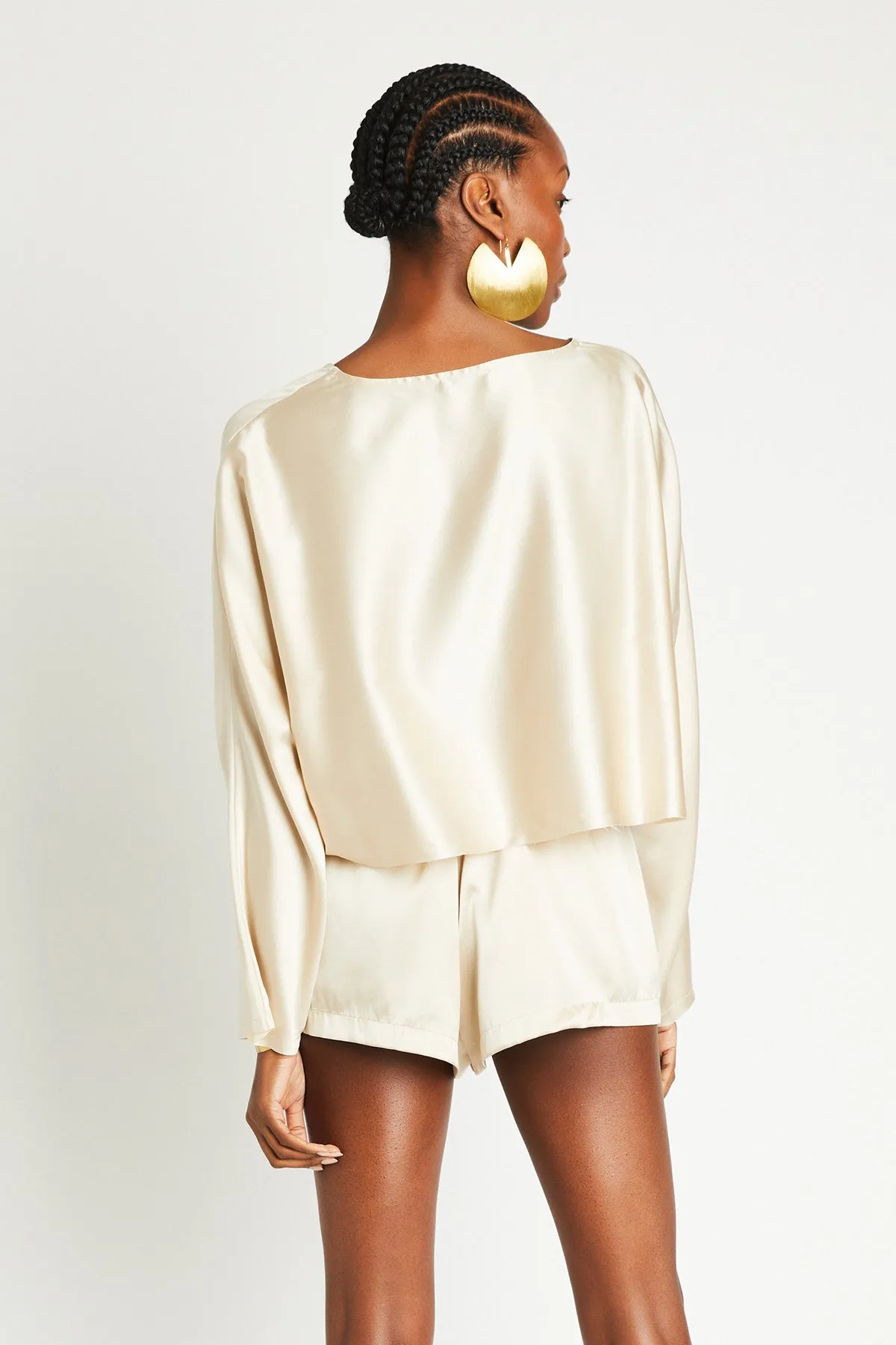   Beryll Awar Silk Shorts | Latte