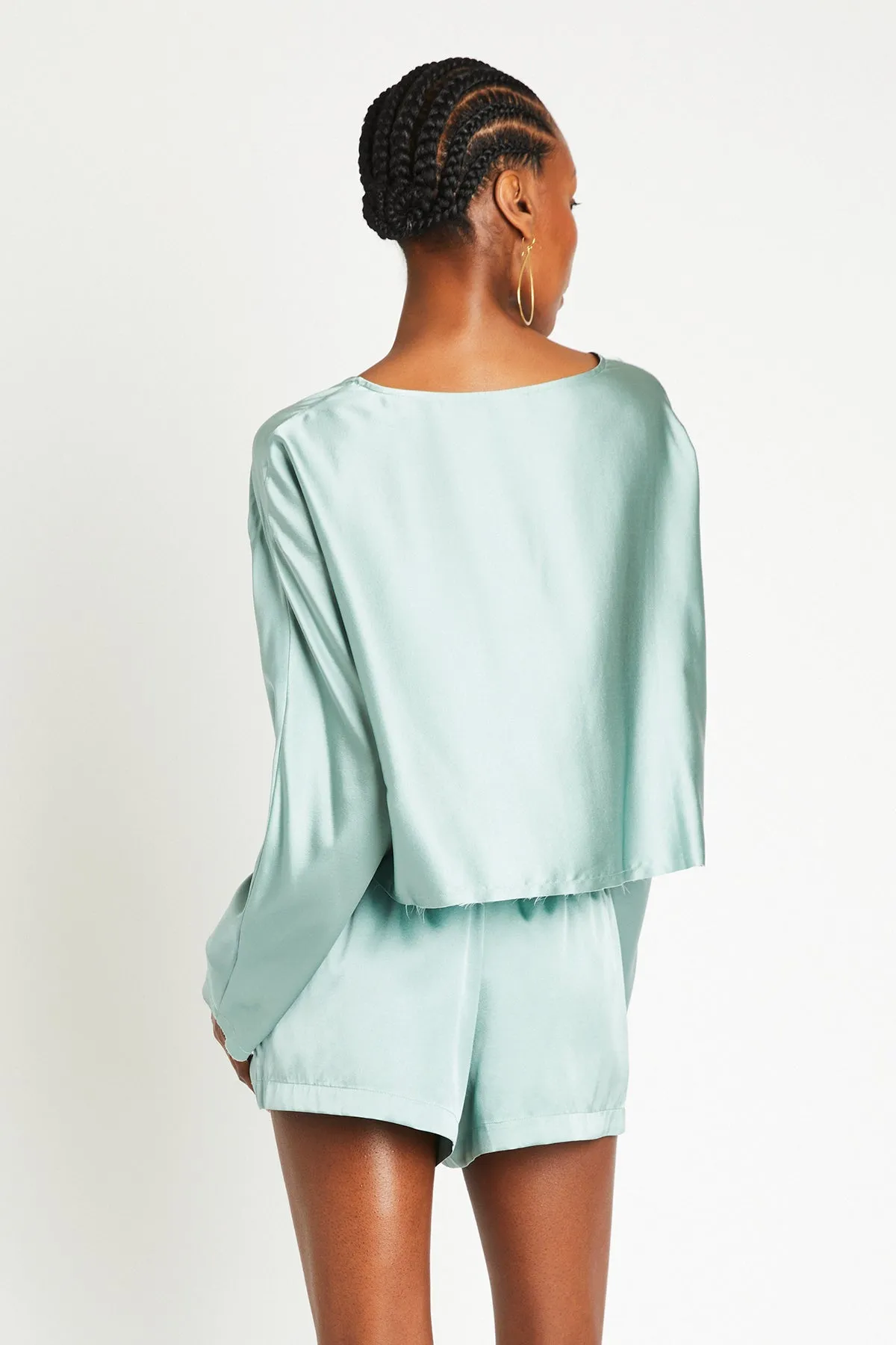   Beryll Awar Silk Shorts | Mint