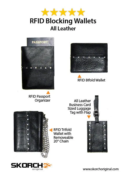 BiFold Leather Wallet. (#104)  with RFID protection