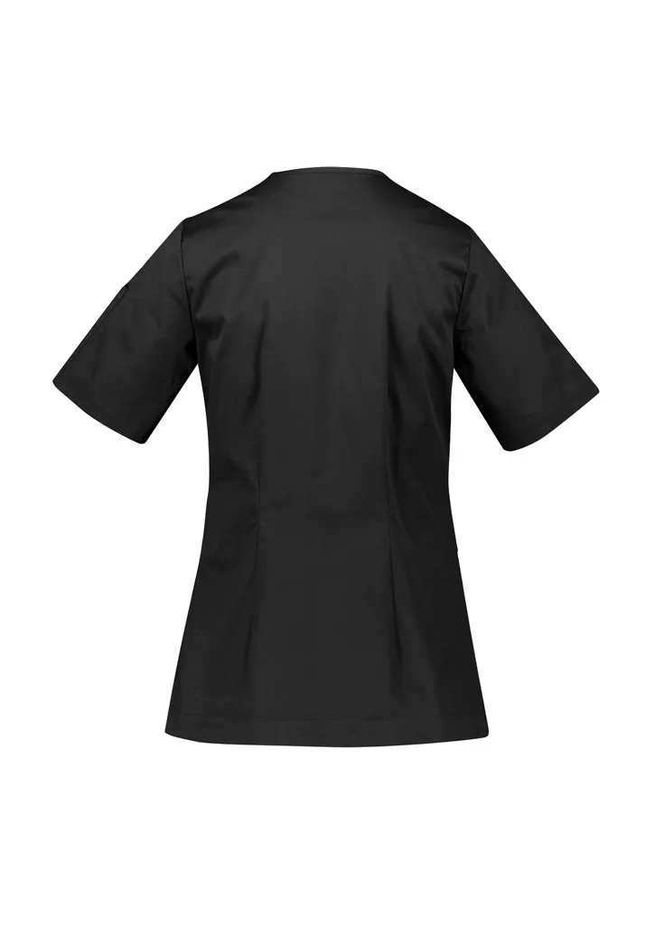 Biz Care Parks Womens Zip Front Crossover Scrub Top (CST240LS)