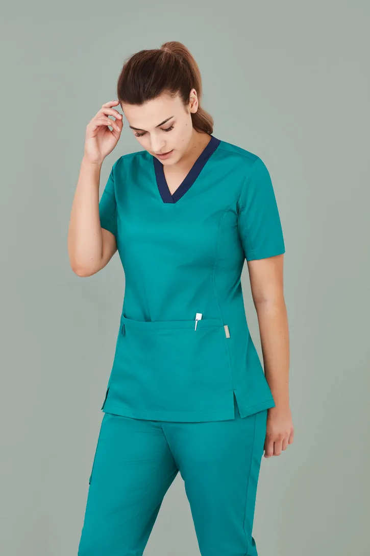 Biz Care Womens Riley Stretch Scrub Top (CST043LS)