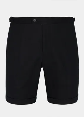 Black Wool Cashmere Shorts