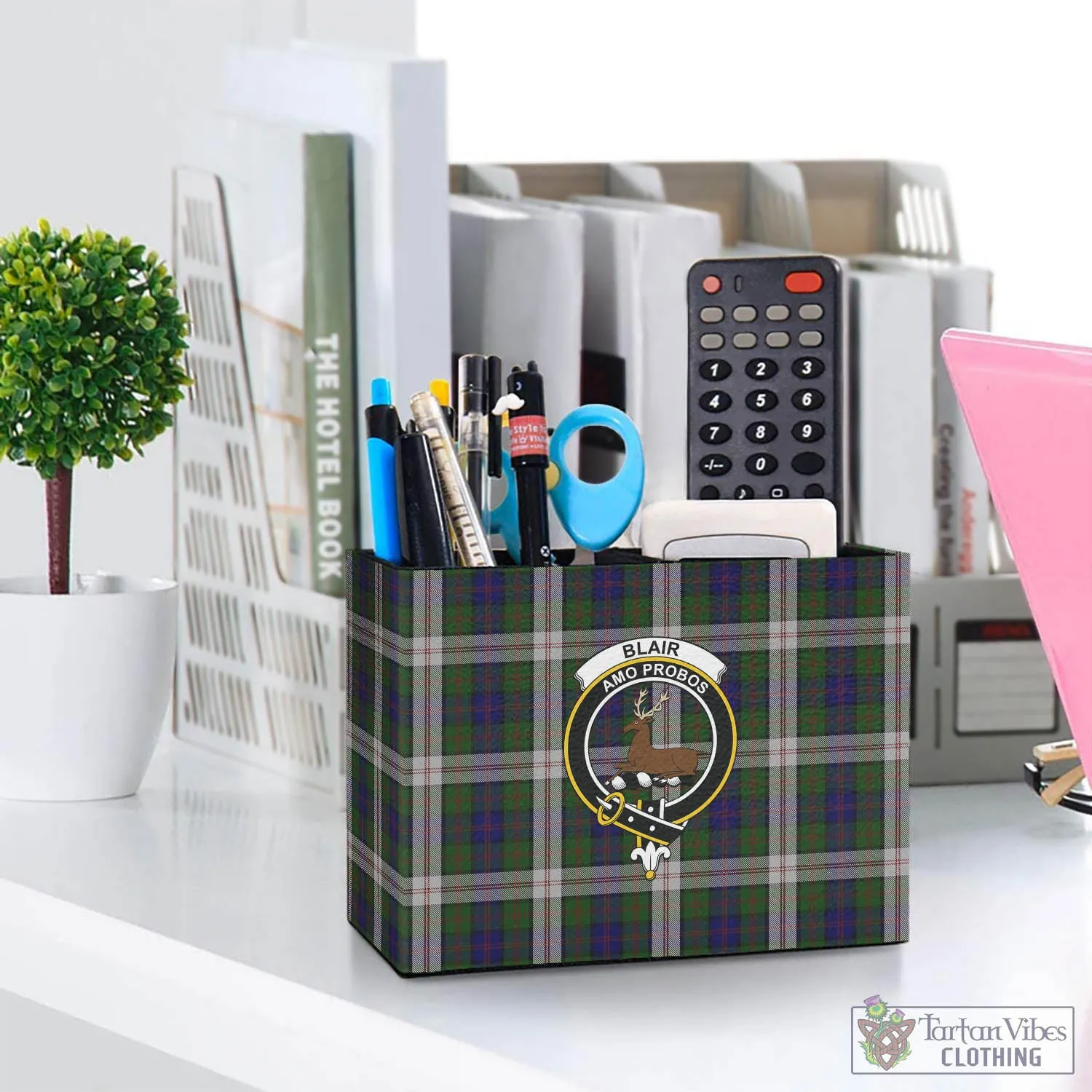 Blair Dress Tartan Pen Holder with Family Crest