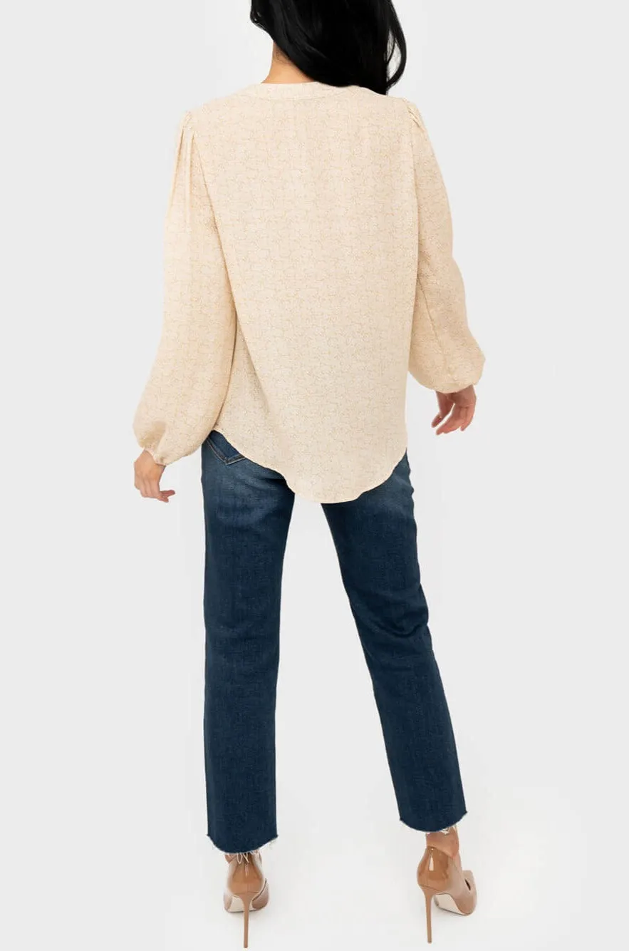 Blouson Sleeve V-Neck Blouse