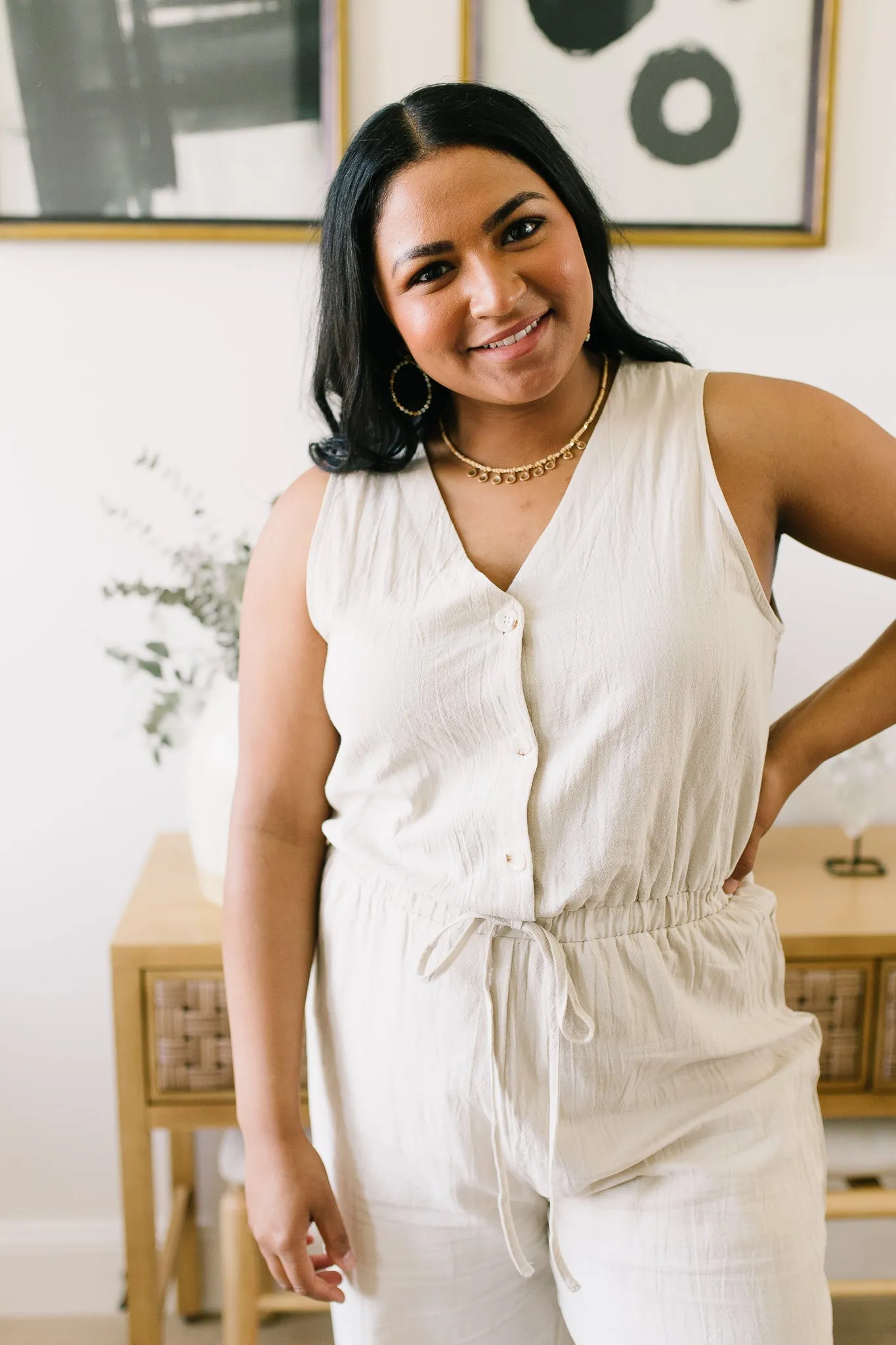 Boardwalk Jumpsuit in Cream