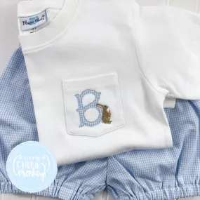 Boy Pocket Shirt - Initial and Bunny