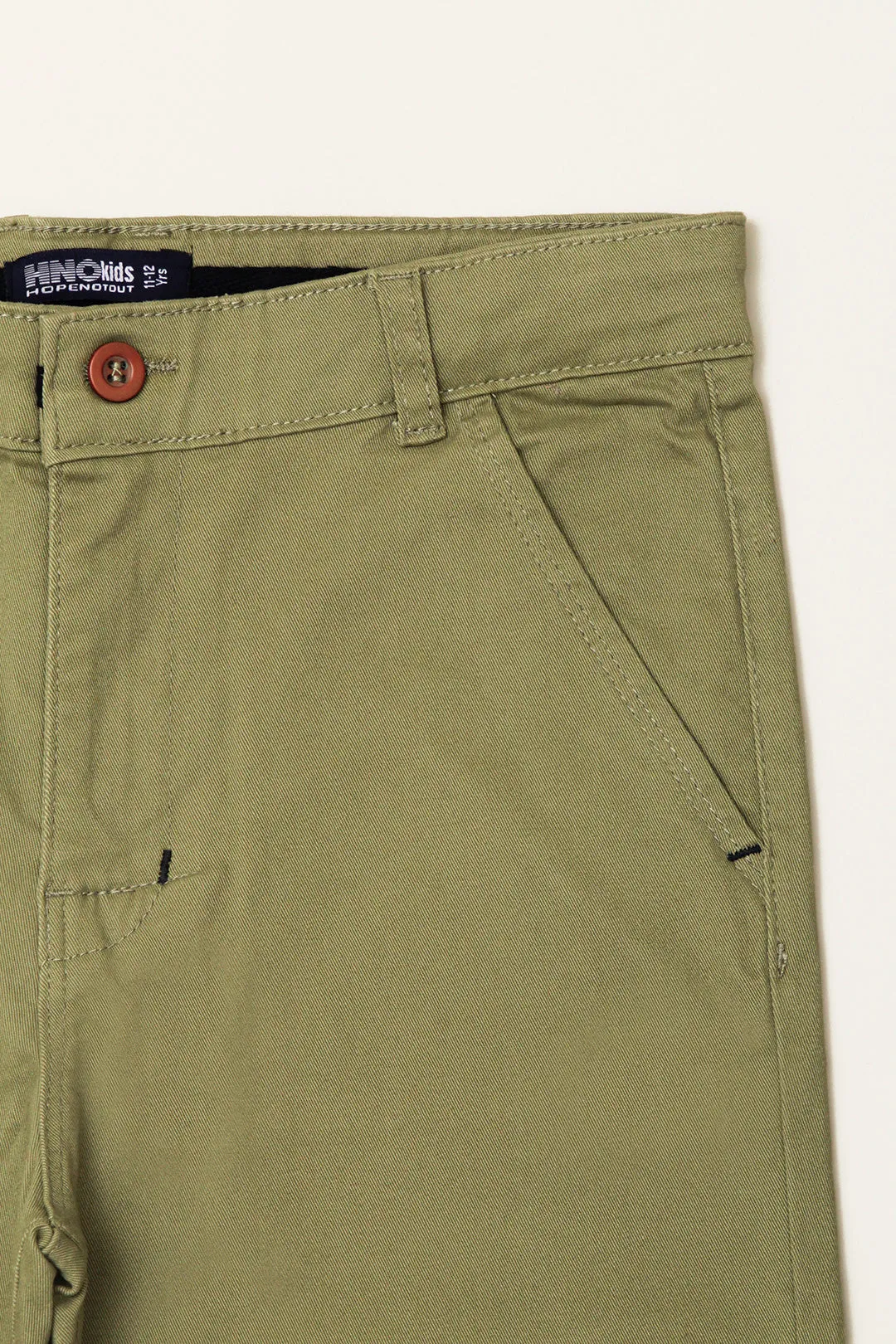 Boy'S Olive Chino Pant