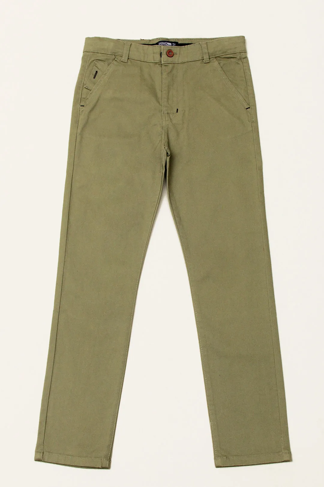 Boy'S Olive Chino Pant