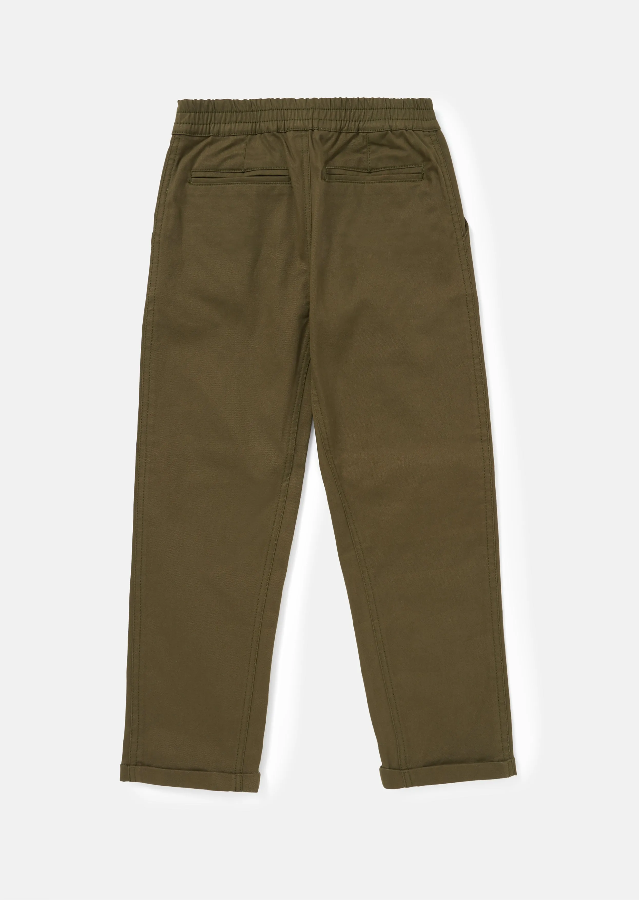 Boys Smart Cotton Solid Green Chino Pants