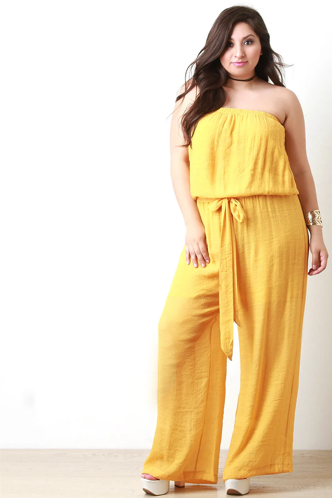 Breezy Strapless Wide Leg Jumpsuit