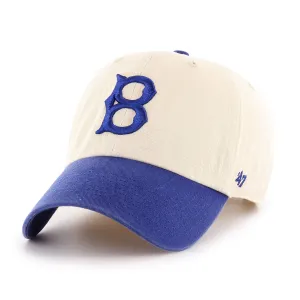 Brooklyn Dodgers 47 Brand Two-Tone Beige & Blue Clean Up Adj. Slouch Hat Cap