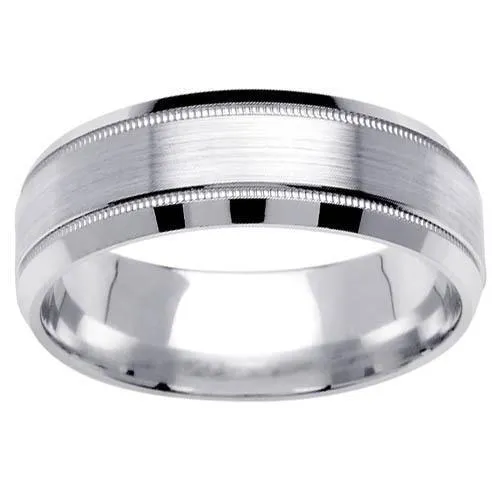 Brushed Wedding Ring for Men in 7mm