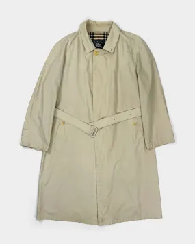 Burberry's Beige Belted Trench Coat 1980's