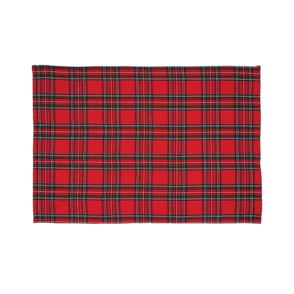 C & F Quilted Products Arlington Tartan Plaid Christmas Rectangle Placemat-Set of 6