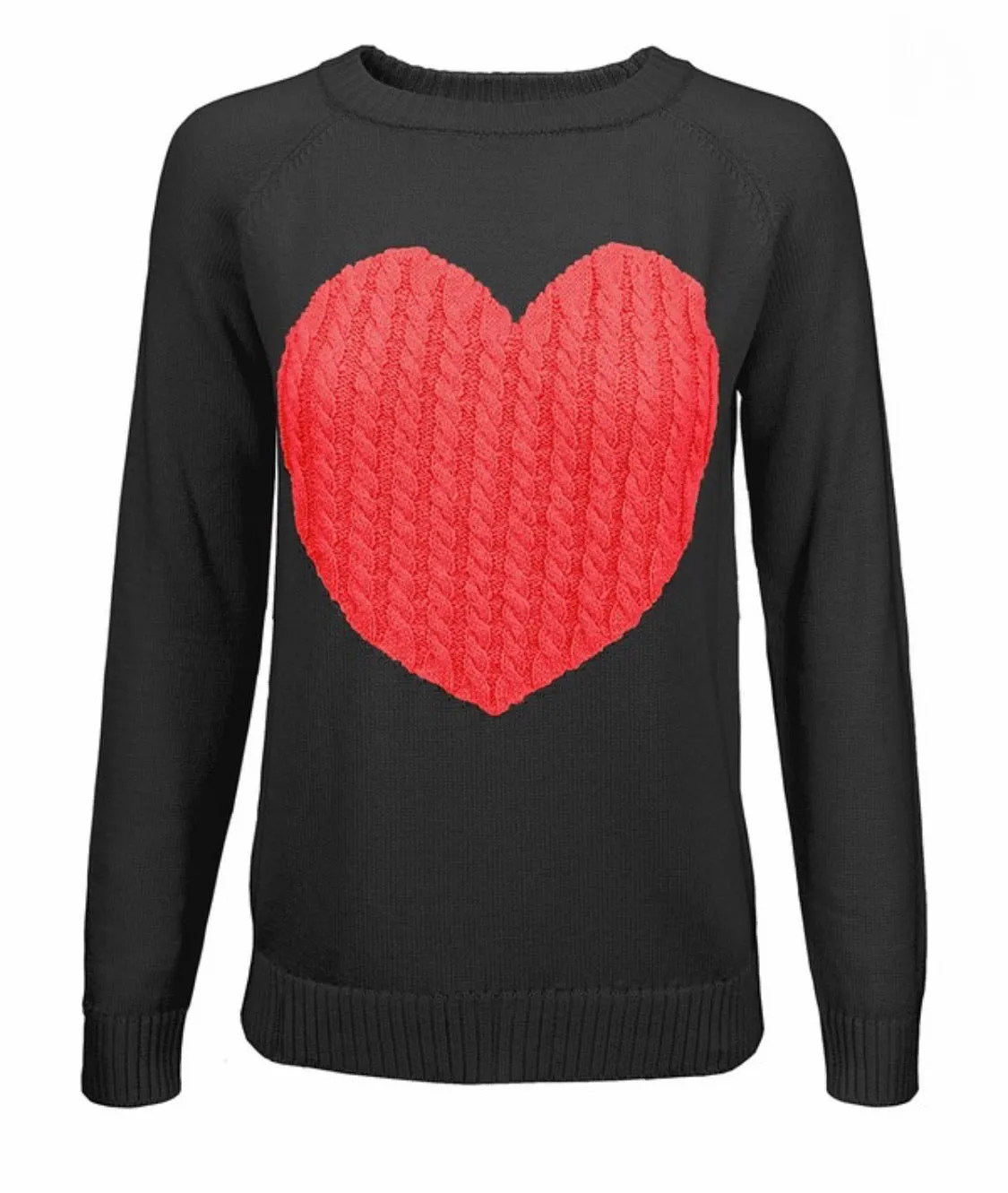 Cable Knit Heart Sweater (Various Colors)