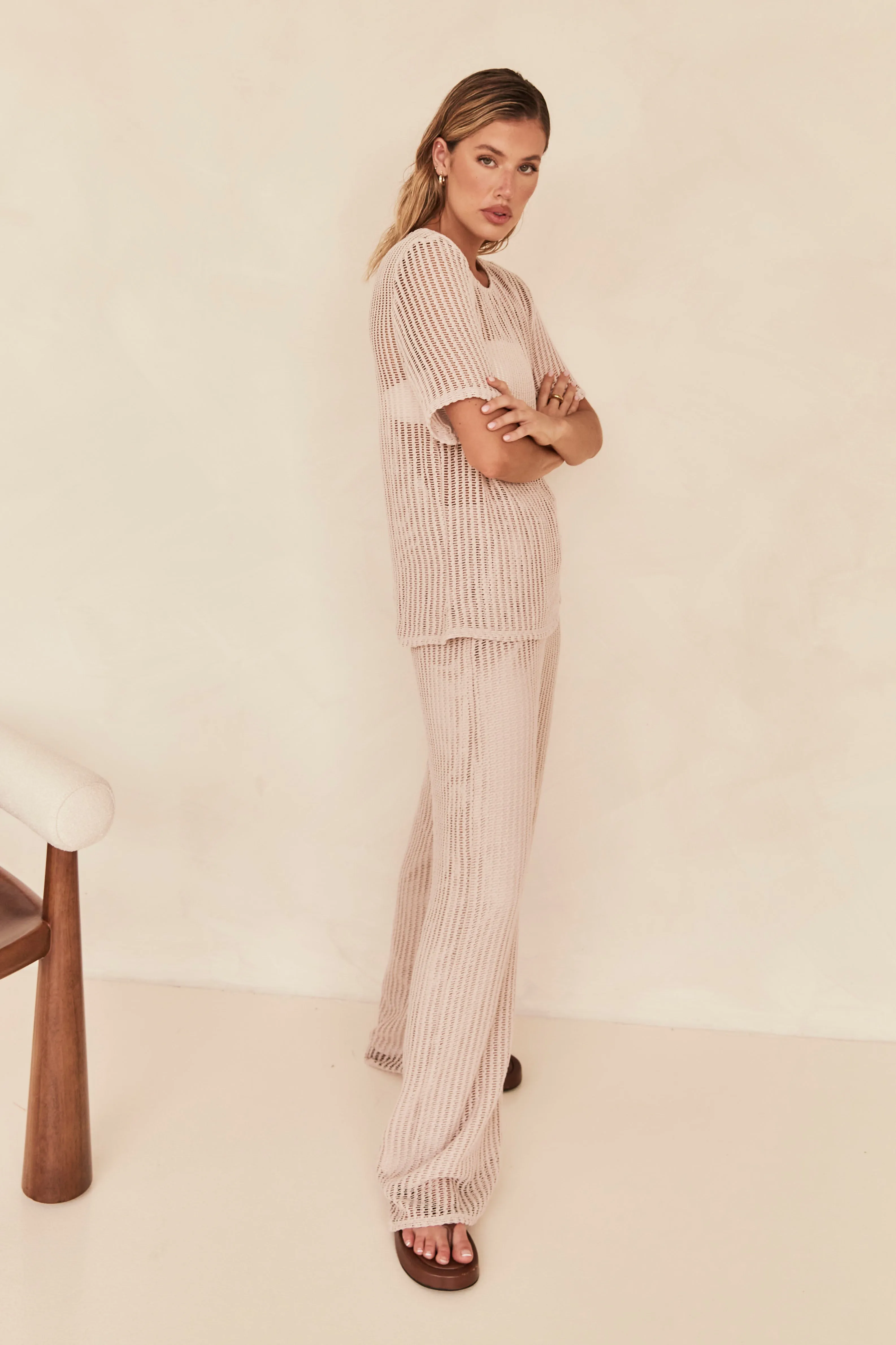 Celia Knit Pant (Beige)