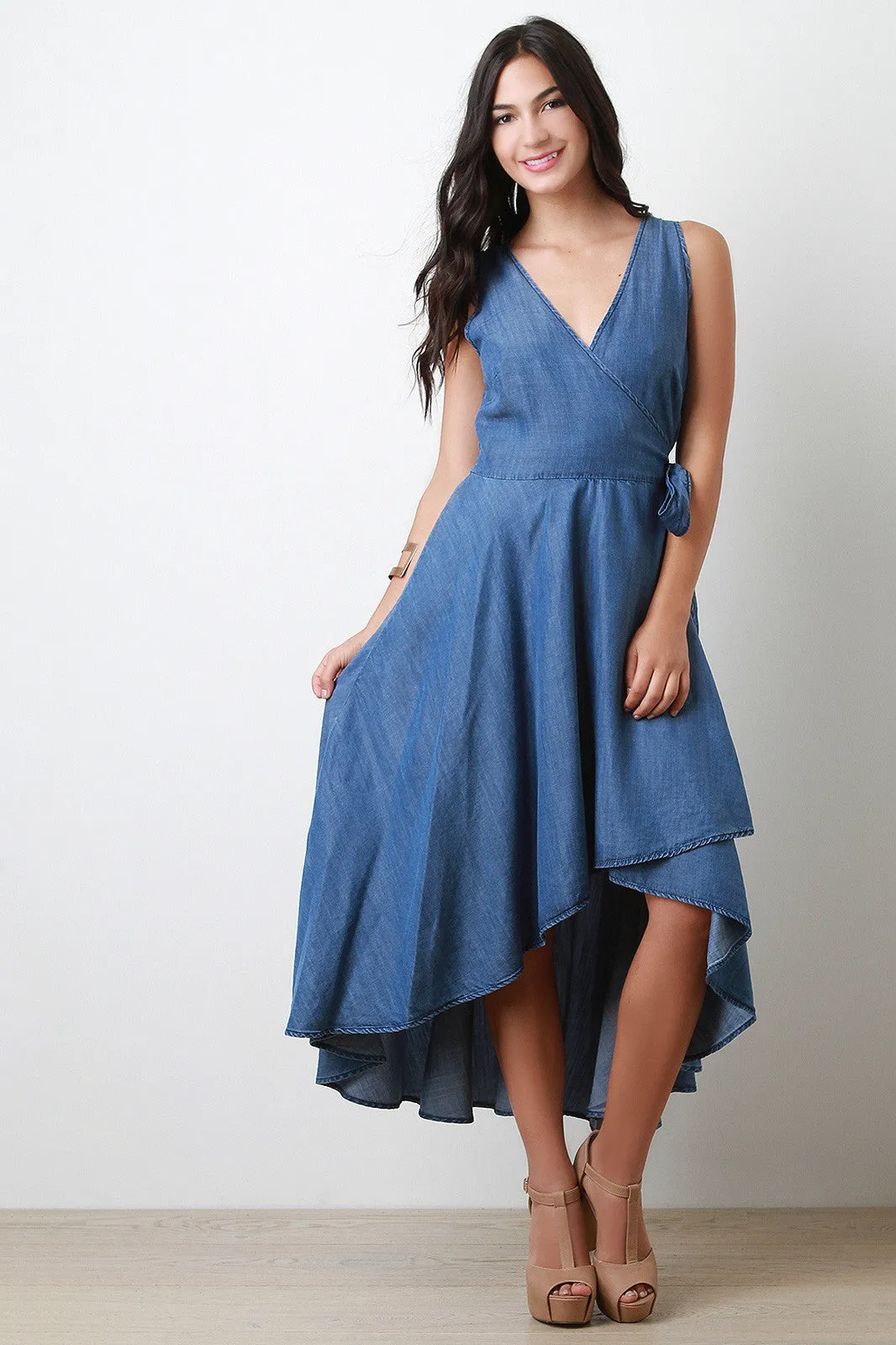 Chambray Wrap Dress