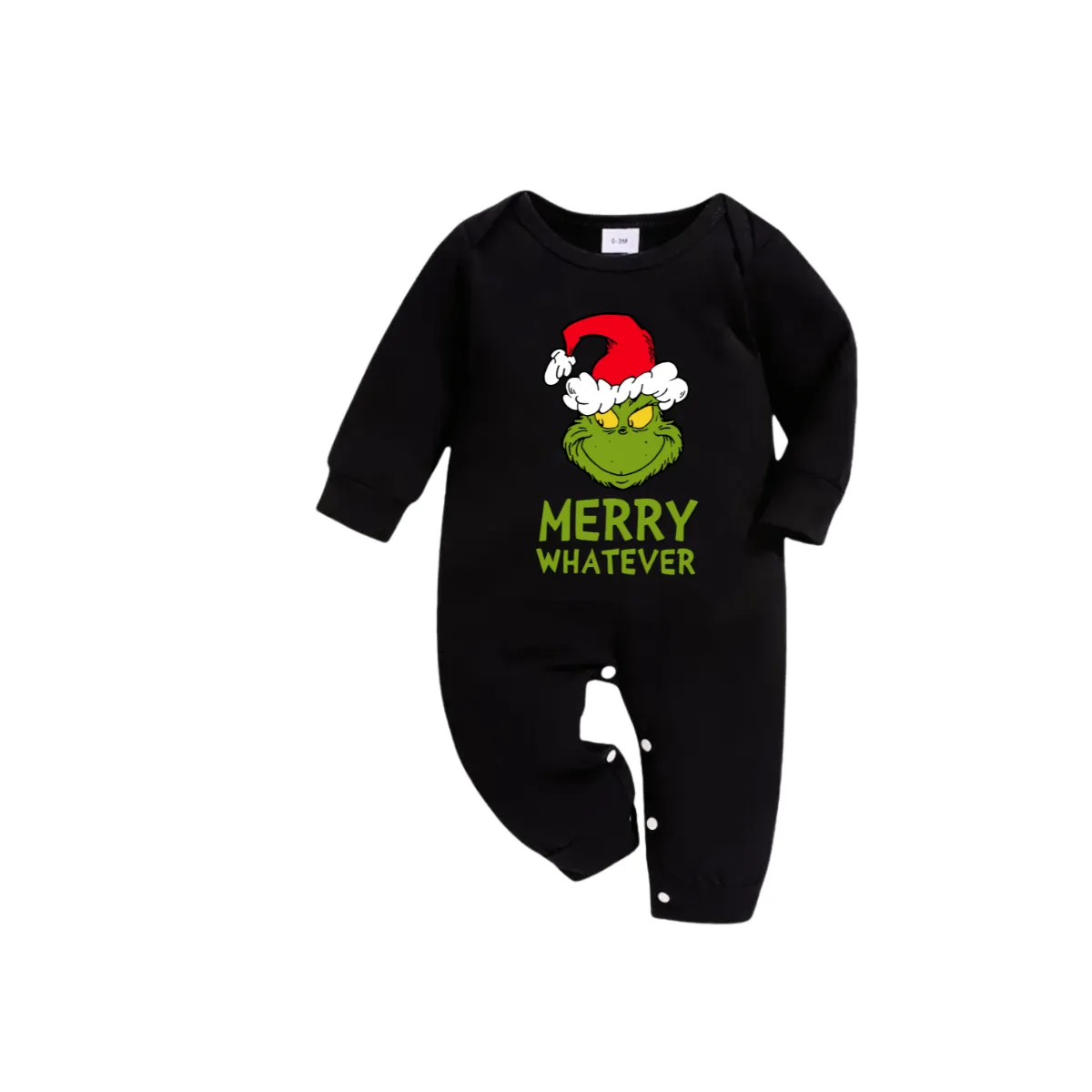 Christmas Matching Cartoon Face and Text Print Black Long Sleeve Top with Blue & Black Plaid Family Matching Pajamas