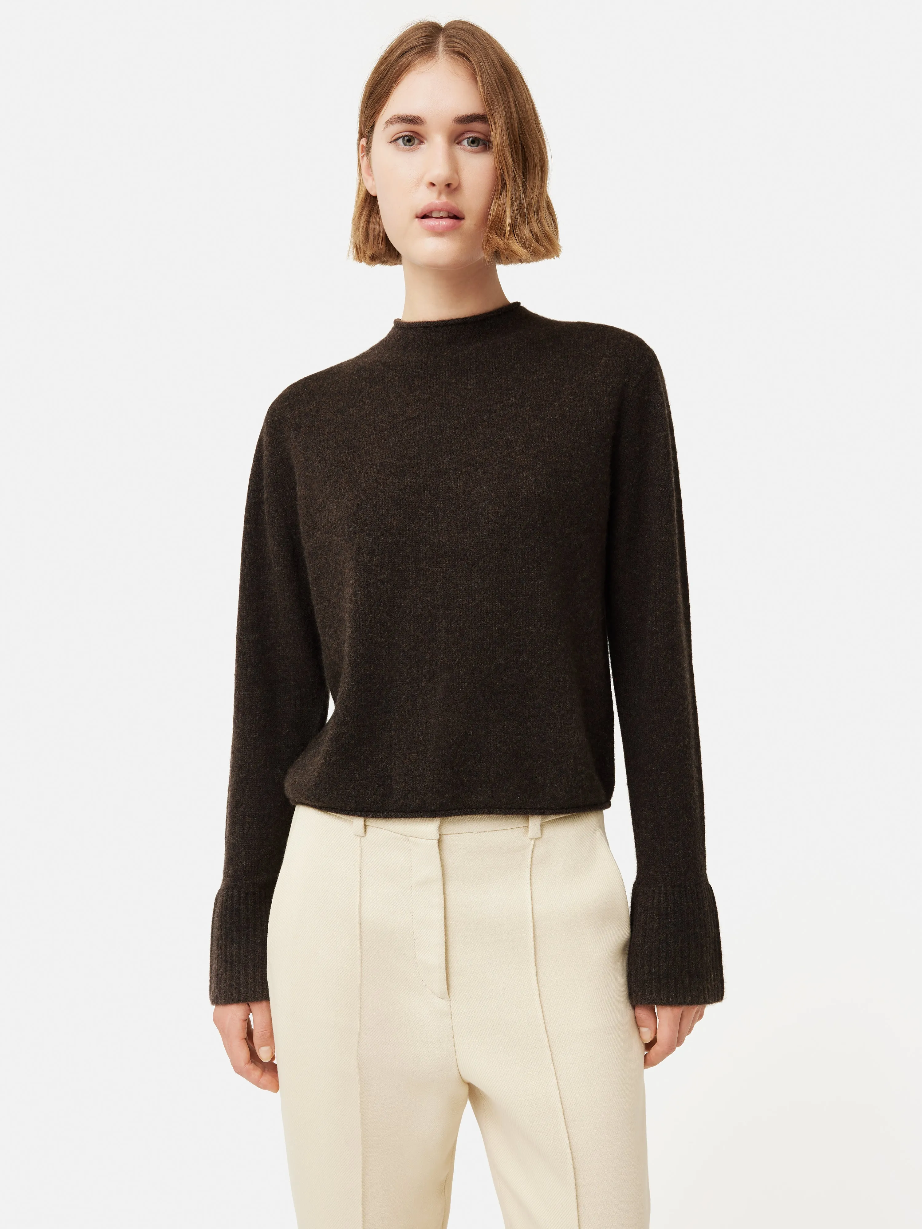 Cloud Cashmere Eldon Jumper | Brown Melange